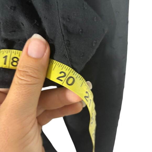 Cinch Black Swiss Dot Long Sleeve Pearl Button Up Top Large - Picture 7 of 7